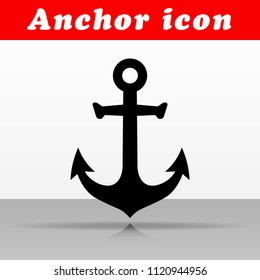 Illustration of black anchor vector icon design