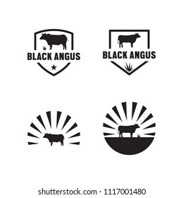 Illustration of black angus logo icon template