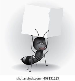 Illustration of black ant in funny character 
