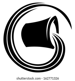 Illustration of Black Aquarius Zodiac Star Sign isolated on a white background
