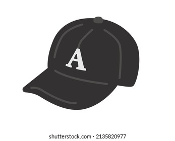 Illustration of a black baseball cap.