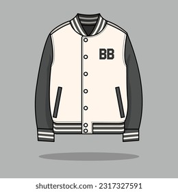 La ilustración de la Chaqueta de Béisbol Negro