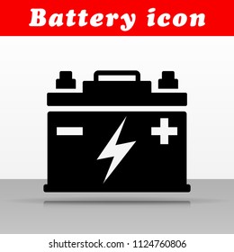 Illustration of black battery vector icon design