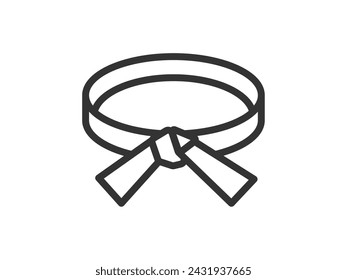 Illustration of a black belt icon (line drawing).