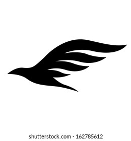 Illustration of Black Bird Icon isolated on a white background