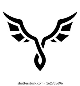 Illustration of Black Bird Icon isolated on a white background