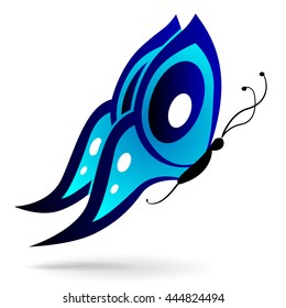 Illustration of black and blue vector butterfly