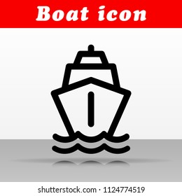 Illustration of black boat vector icon design