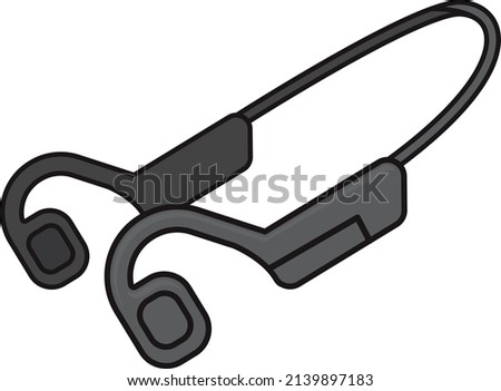 Illustration of black bone conduction earphones