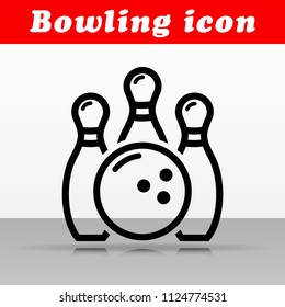 Illustration of black bowling vector icon design