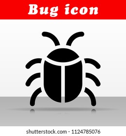 Illustration of black bug vector icon design