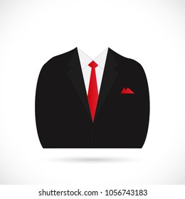 Illustration Black Business Suit Red Tie Stock Vector (Royalty Free ...