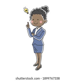 Illustration of a black business woman to propose.