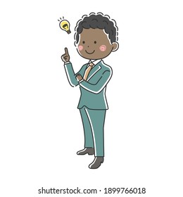 Illustration of a black businessman to propose.