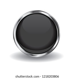 Illustration of a black button isolated on a white background