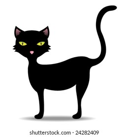 Illustration of a black cat