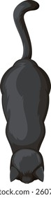 Illustration of a black cat from above