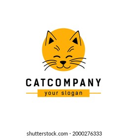 Illustration Black Cat Logo Company Animal Stock Vector (Royalty Free ...