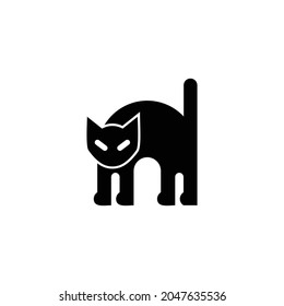 illustration black cat logo icon.