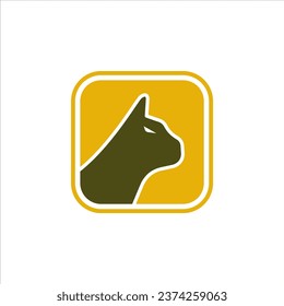 Illustration of black cat logo. Vector of cat icon.