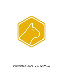 Illustration of black cat logo. Vector of cat icon.