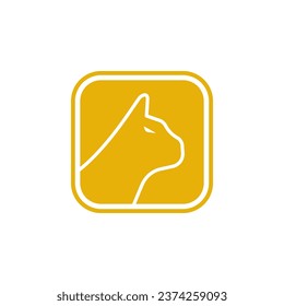 Illustration of black cat logo. Vector of cat icon.