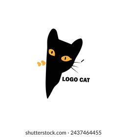 Illustration of Black Cat Logo. Vector of Cat Icon.
