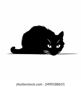 Illustration of black cat on white background