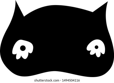 illustration of Black Cat. sticker. t-shirt print, vector illustration.