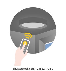 It is an illustration of black ceiling light, turn off, remote control, and switch.