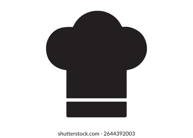 Illustration of a black chef hat on a white background