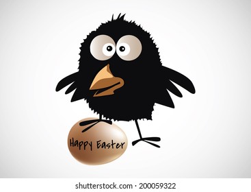 Illustration of black chick