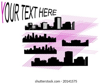 Illustration of black city