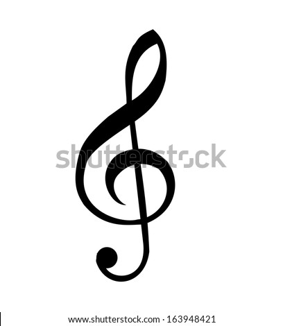 Illustration of a black clef isolated on white background VECTOR