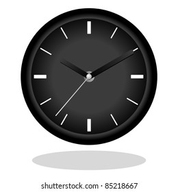 Illustration of a black clock isolated on white background