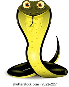 illustration of a black cobra with big eyes