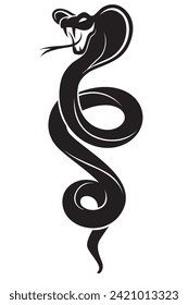illustration of black cobra isolated on white background