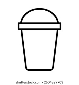 Illustration of a black coffee cup icon on a white background