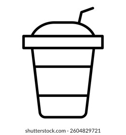 Illustration of a black coffee cup icon on a white background