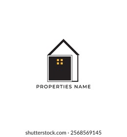 ILLUSTRATION BLACK COLOR HOME. BUILDING ARCHITECTURE SIMPLE MINIMALIST LOGO ICON DESIGN VECTOR. GOOD FOR REAL ESTATE, PROPERTY INSDUSTRY