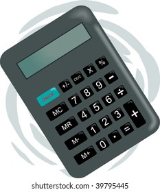 Illustration of a black colour calculator 	