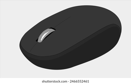 
illustration of a black computer mouse