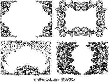 illustration with black curled frames