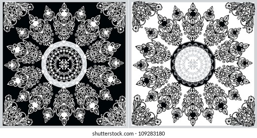 illustration with black decoration on white background