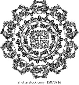 illustration with black decoration on white background