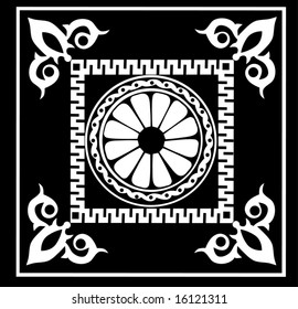 illustration with black decoration on white background