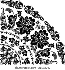 illustration with black decoration on white background