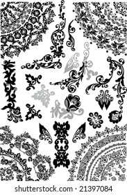 illustration with black decoration on white background