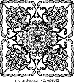 illustration with black decoration on white background