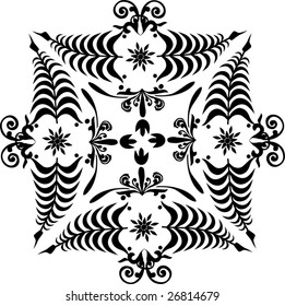 illustration with black decoration on white background